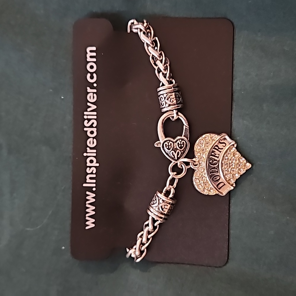 Silver Dodgers clasp bracelet